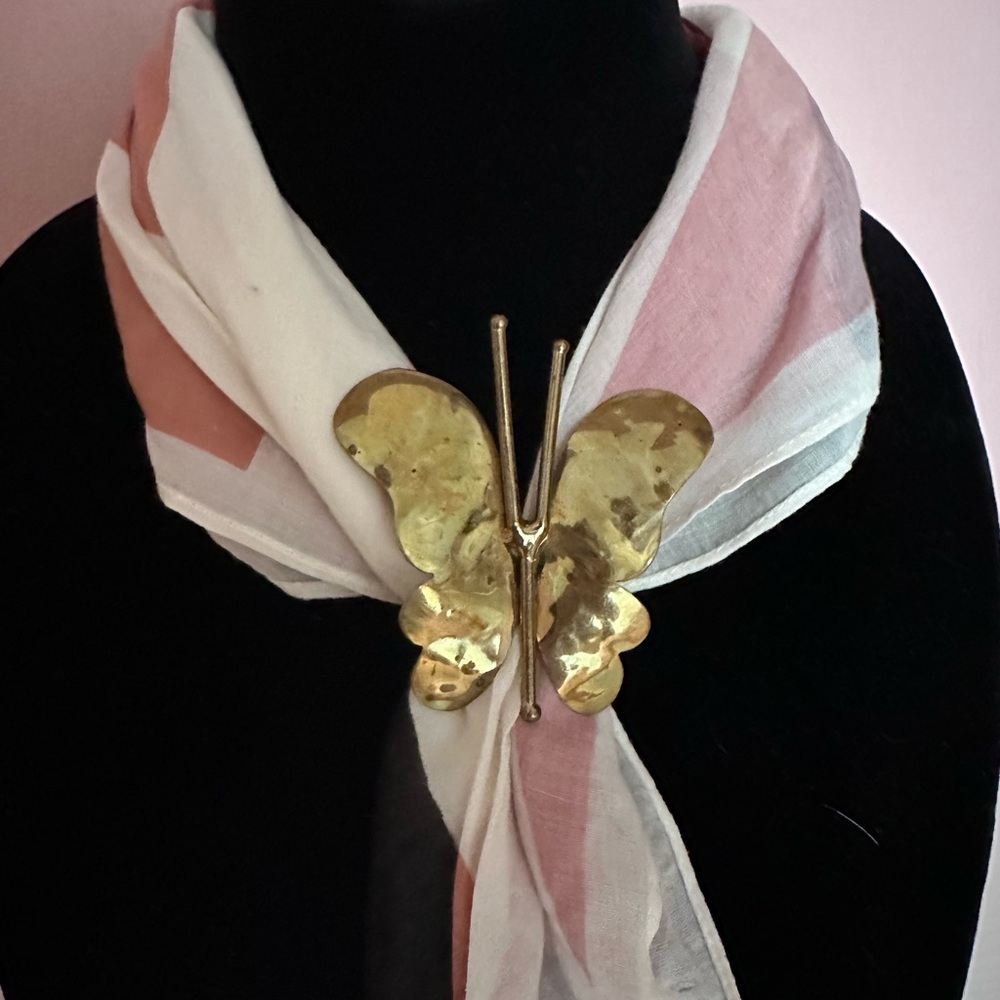 Gold Butterfly Scarf Holder